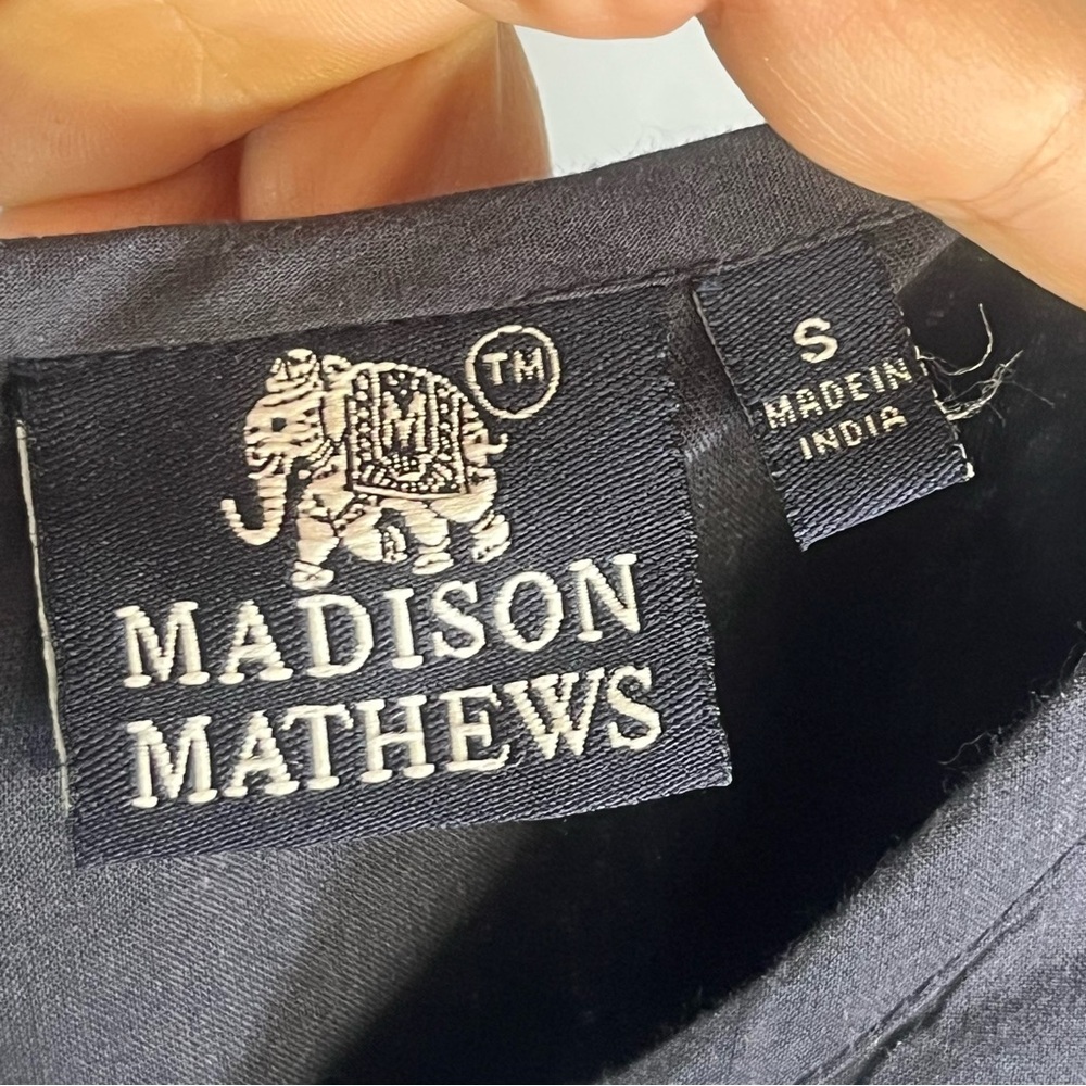 Madison Matthews Scallop Anne Cap Sleeve Maxi Dress Navy Blue Preppy Classic S - Picture 3 of 8